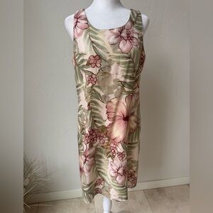 Pineapple Moon 100% Silk Floral Dress S